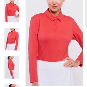 Foray Golf Core Pique Long Sleeve Polo Size Small